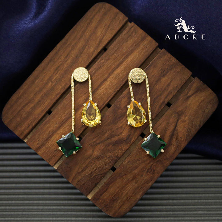 Triga Glossy Diamond Drop Earring