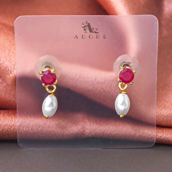 Romella Glossy Round Pearl Earring