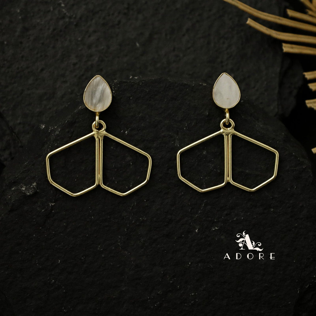 Drop MOP Dual Pentagon Earring