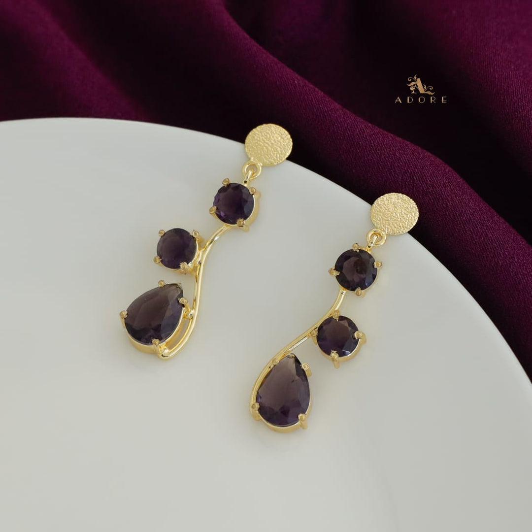 Curvy Glossy Circle & Drop Earring