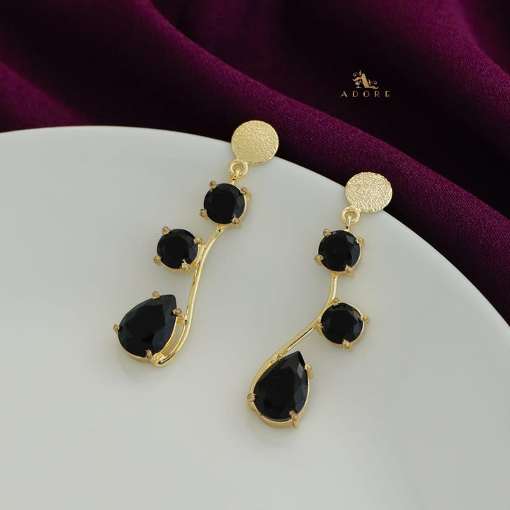 Curvy Glossy Circle & Drop Earring