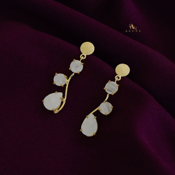 Curvy Glossy Circle & Drop Earring