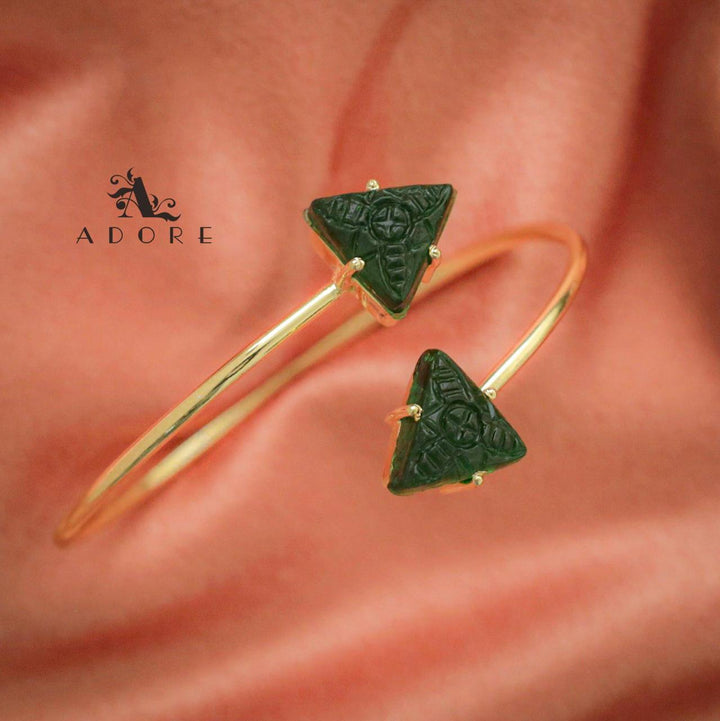 Thasvi Dual Carved Triangle Bangle