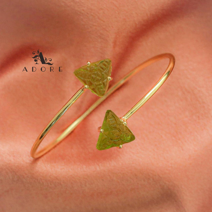 Thasvi Dual Carved Triangle Bangle