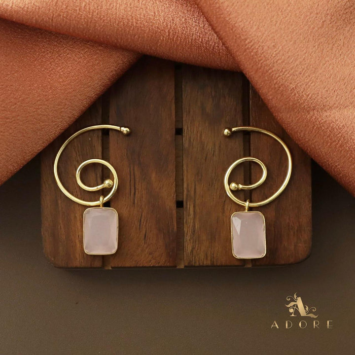 Glossy Rectangle Golden Six Earring