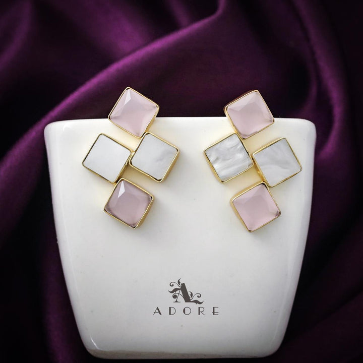 Tetra Diamond MOP + Glossy Earring