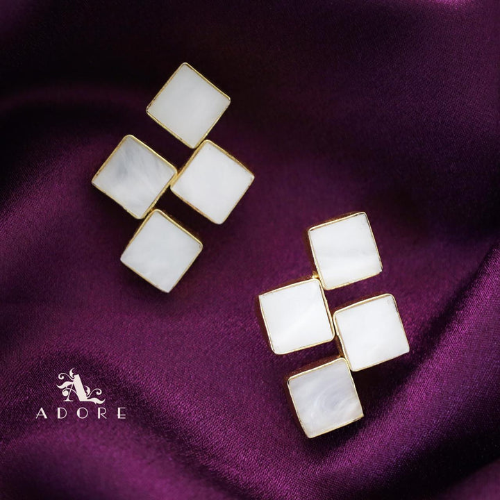 Tetra Diamond MOP + Glossy Earring
