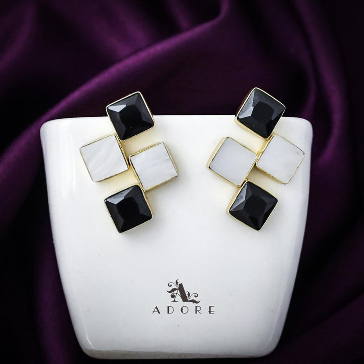 Tetra Diamond MOP + Glossy Earring