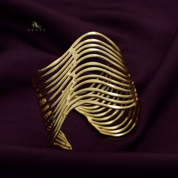 Golden Layered Zig Zag Bangle