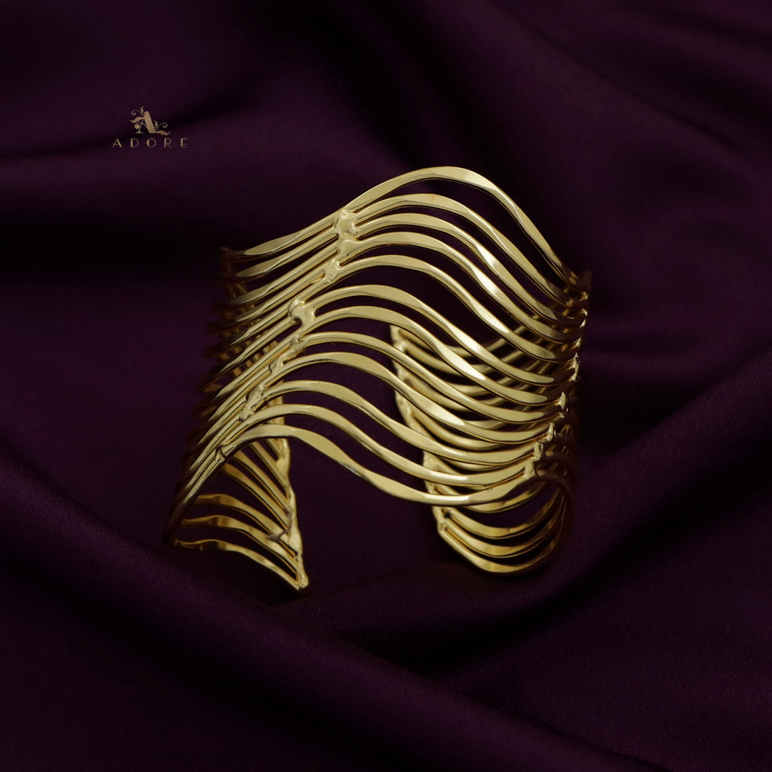 Golden Layered Zig Zag Bangle