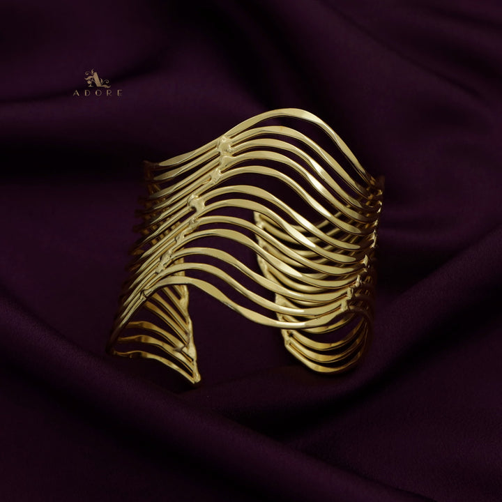Golden Layered Zig Zag Bangle