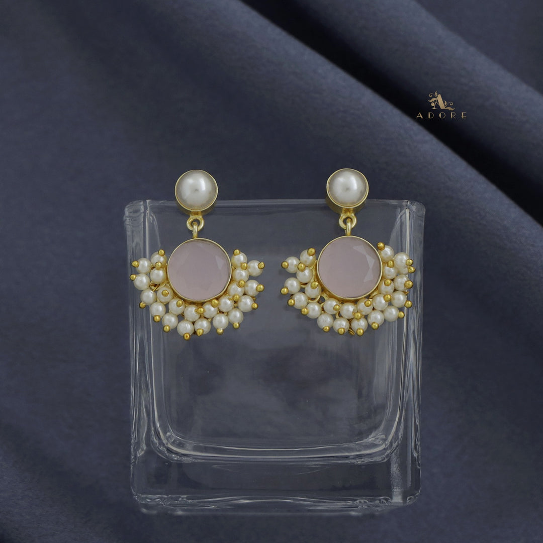 Yelo Pearly Round Glossy Cluster Pearl Earring