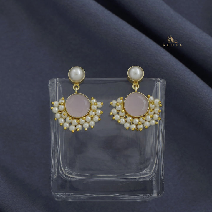 Yelo Pearly Round Glossy Cluster Pearl Earring