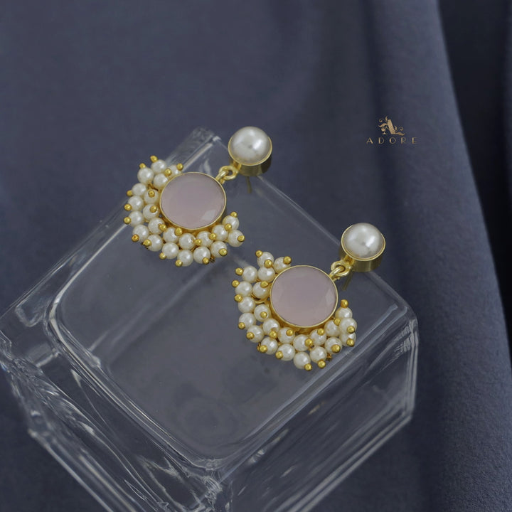 Yelo Pearly Round Glossy Cluster Pearl Earring