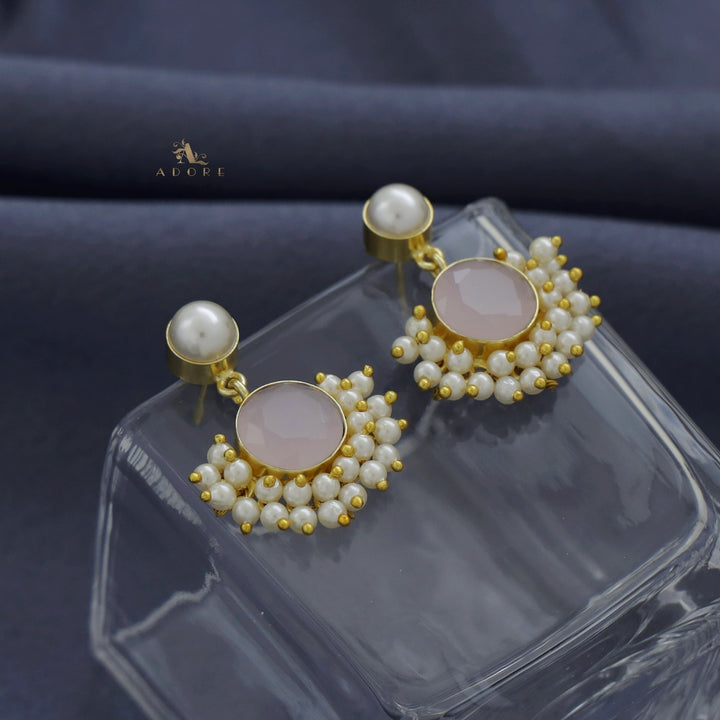 Yelo Pearly Round Glossy Cluster Pearl Earring