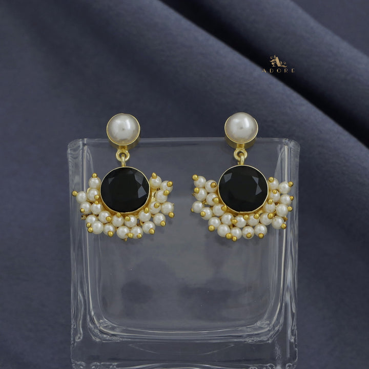 Yelo Pearly Round Glossy Cluster Pearl Earring