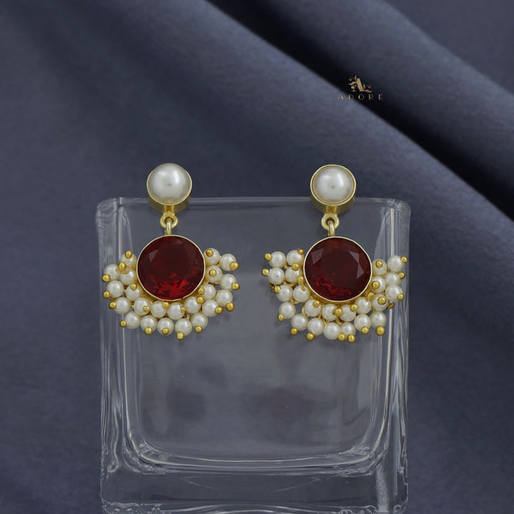 Yelo Pearly Round Glossy Cluster Pearl Earring