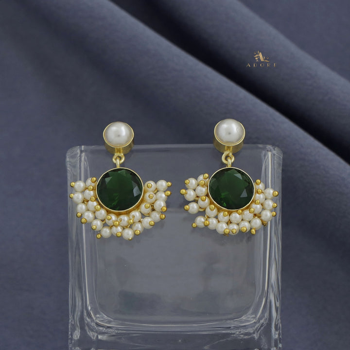 Yelo Pearly Round Glossy Cluster Pearl Earring