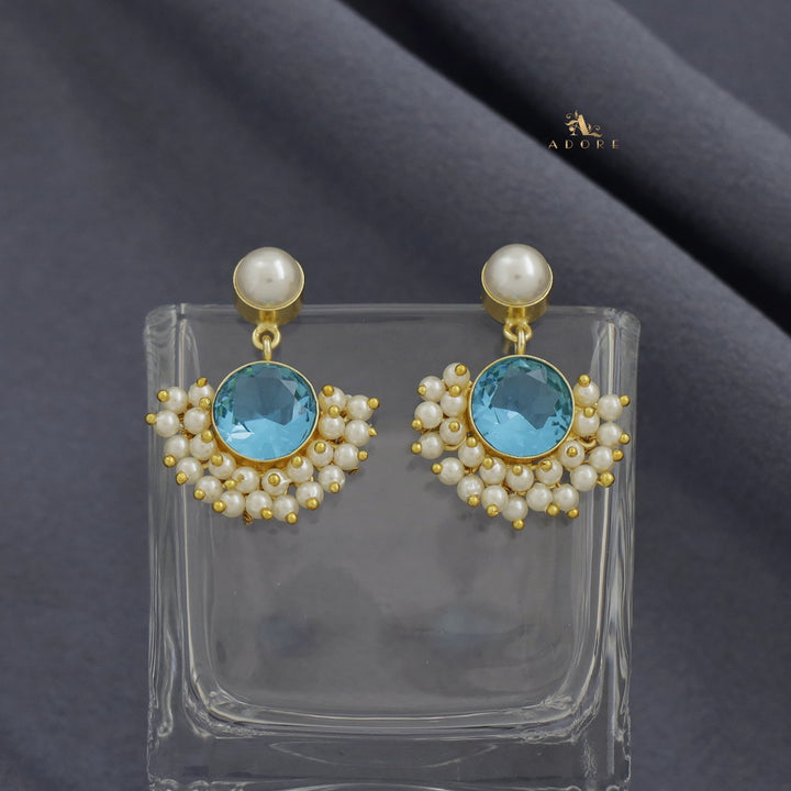 Yelo Pearly Round Glossy Cluster Pearl Earring