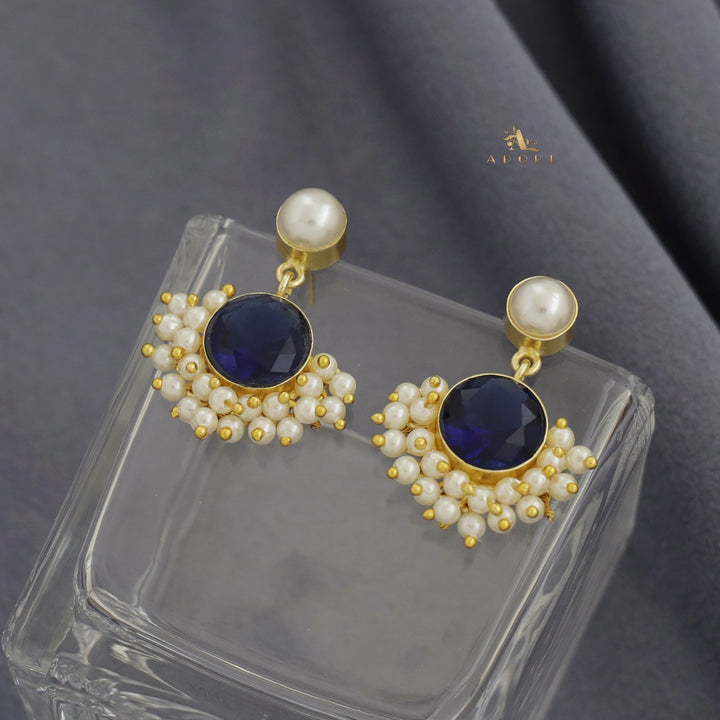 Yelo Pearly Round Glossy Cluster Pearl Earring
