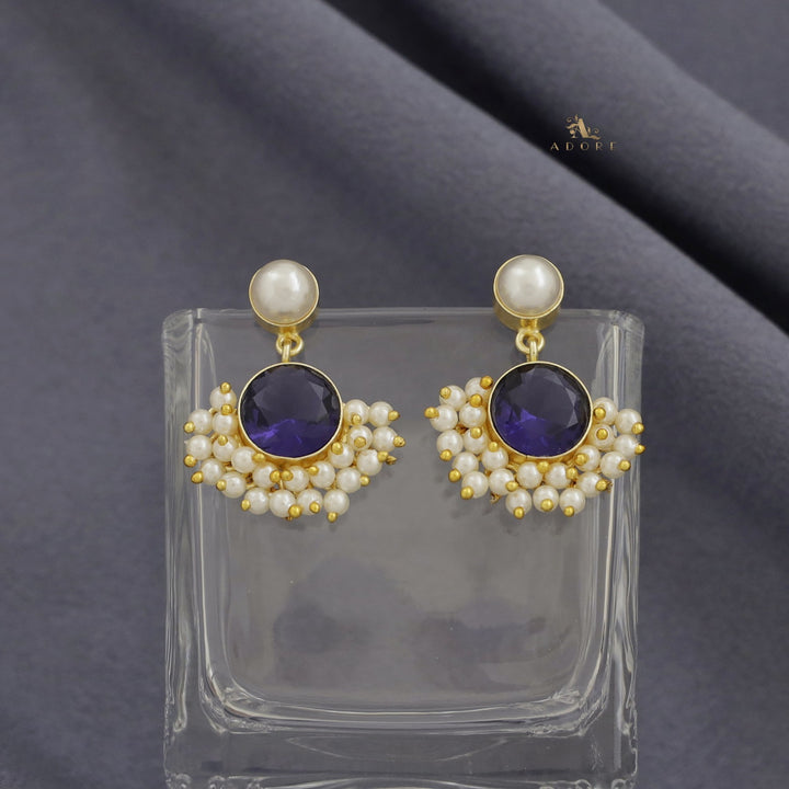 Yelo Pearly Round Glossy Cluster Pearl Earring
