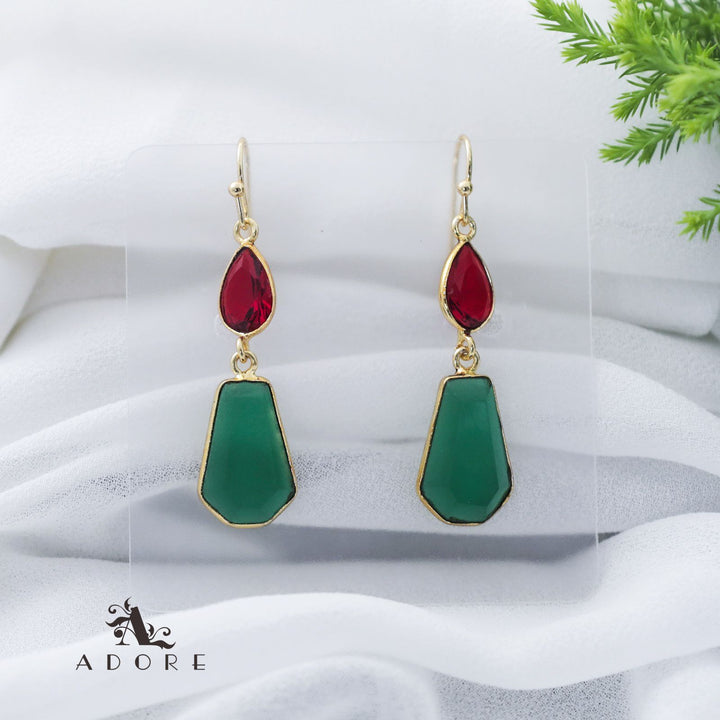 Glossy Drop Hexagon Earring