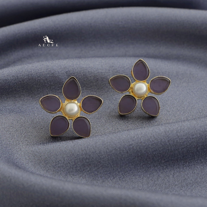 Adore Raw Stone - Flower Earring (Colours Available)