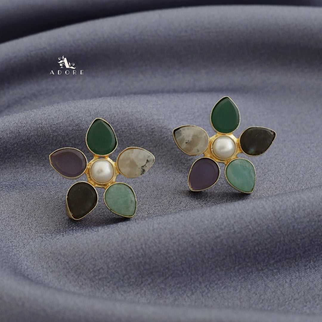 Adore Raw Stone - Flower Earring (Colours Available)