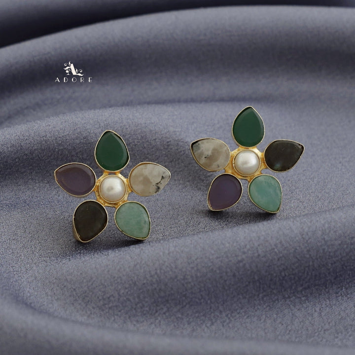 Adore Raw Stone - Flower Earring (Colours Available)