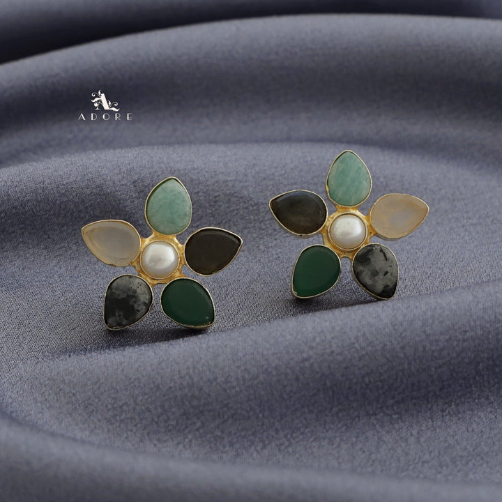 Adore Raw Stone - Flower Earring (Colours Available)