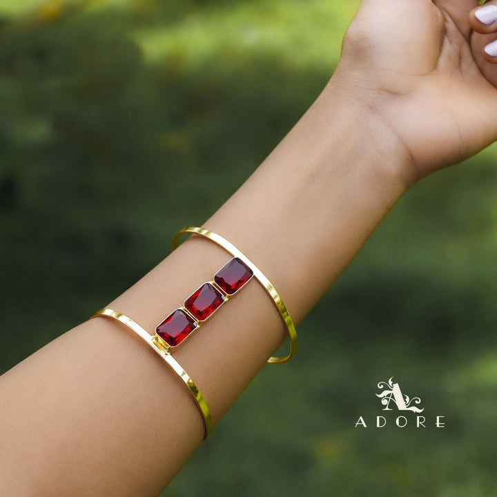 Tri Glossy Rectangle Hand Cuff