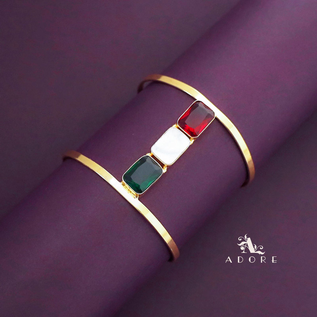 Tri Glossy Rectangle Hand Cuff