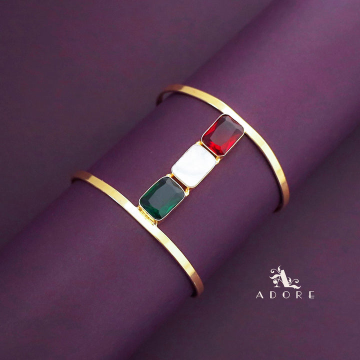 Tri Glossy Rectangle Hand Cuff