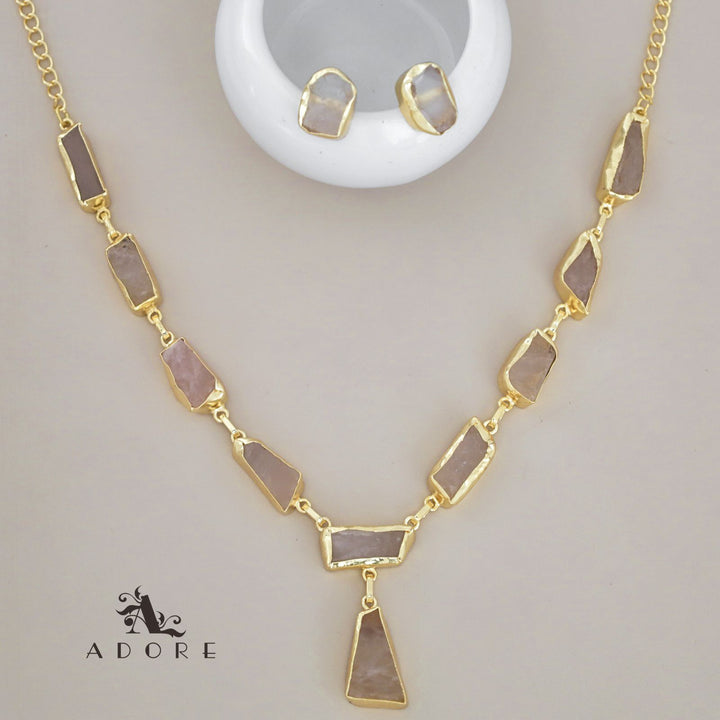 Marleigh Raw Stone Neckpiece With Stud