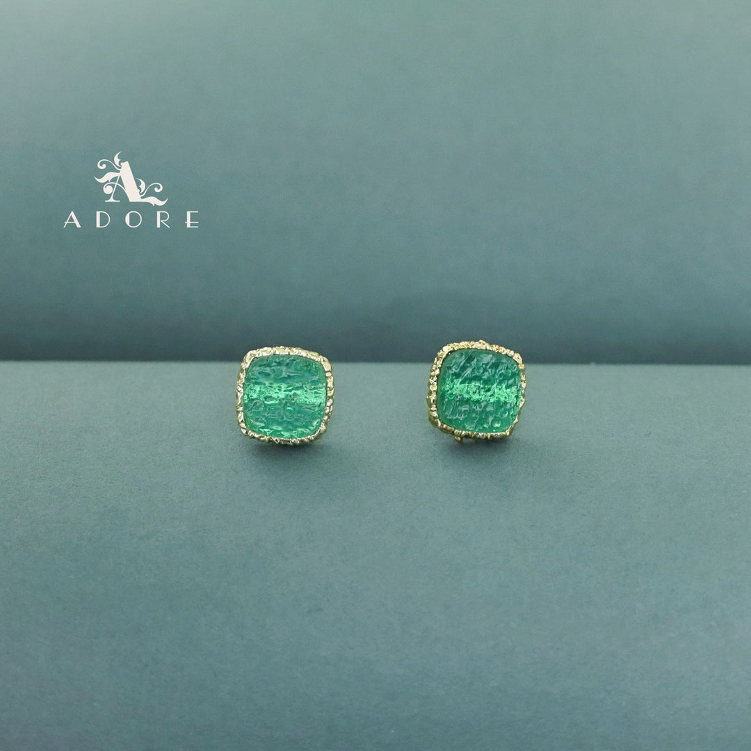Textured Riana Square Stud