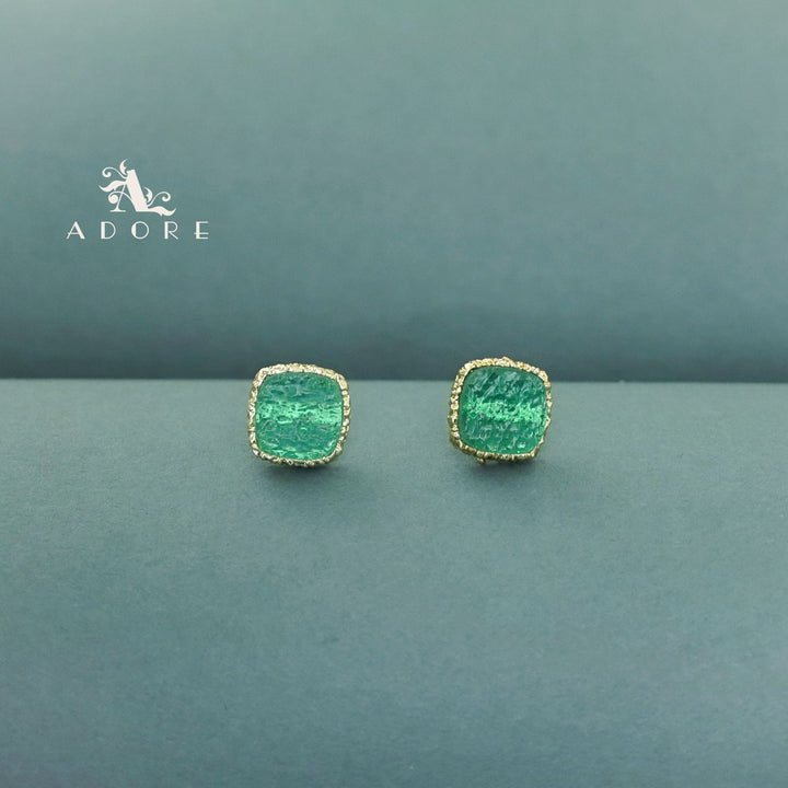Textured Riana Square Stud