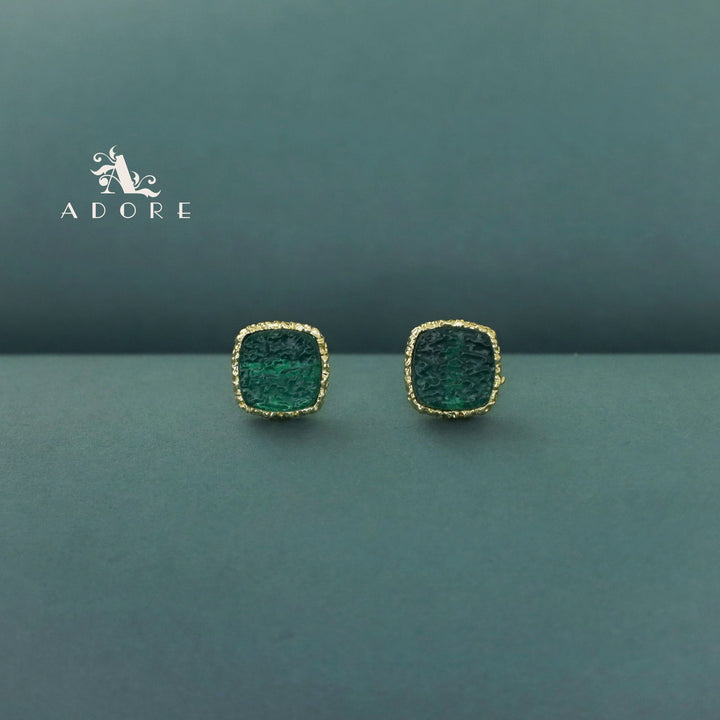 Textured Riana Square Stud