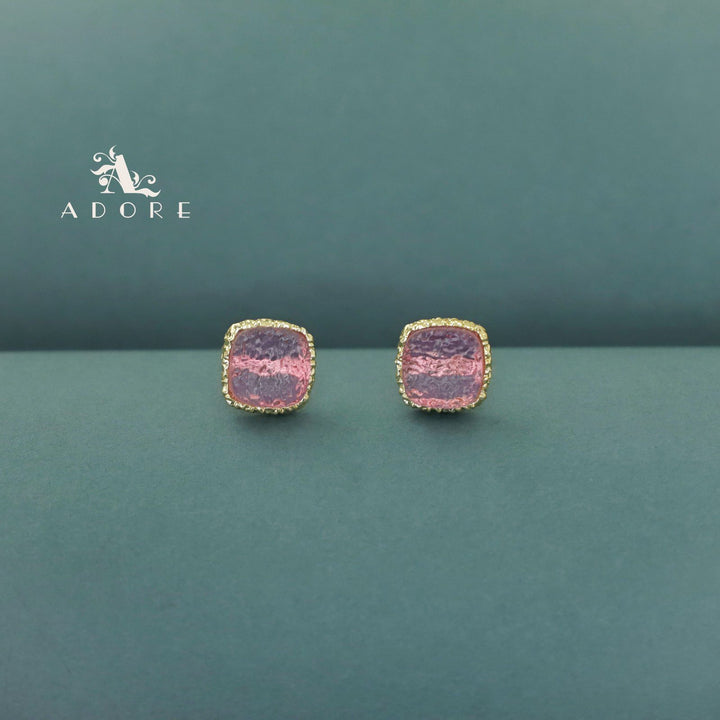 Textured Riana Square Stud