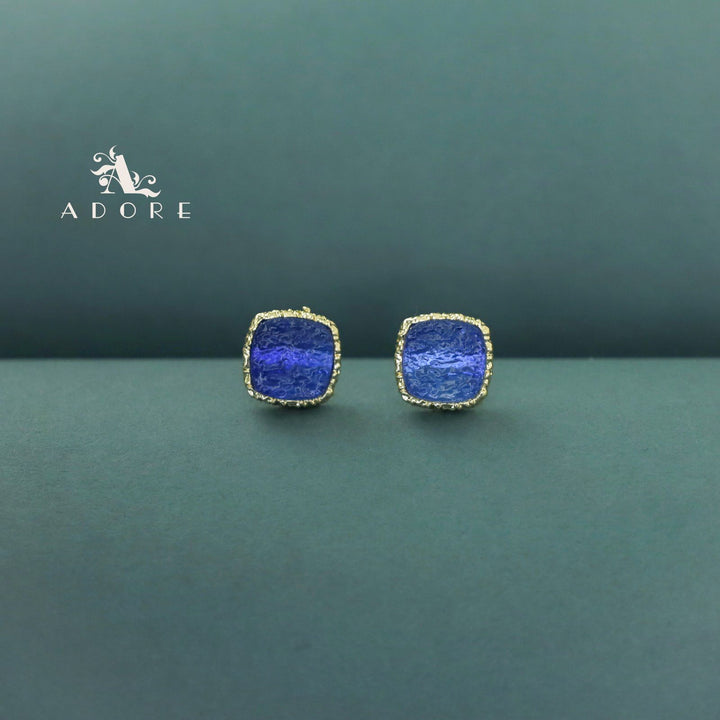 Textured Riana Square Stud