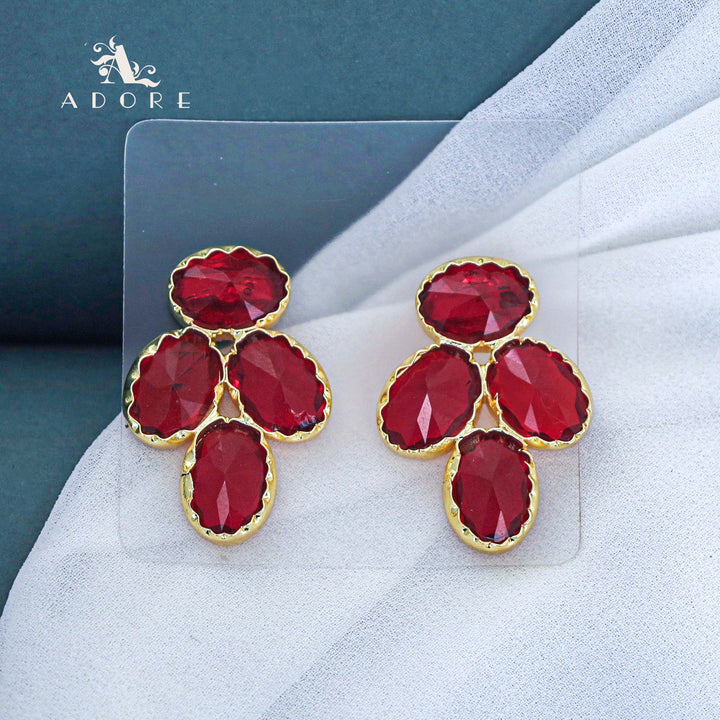Rihanne Tetra Glossy Oval Earring