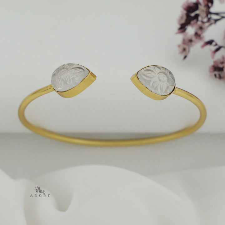 Carved Twin Flower Bracelet