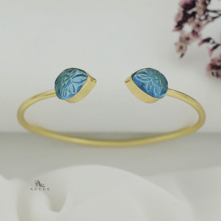 Carved Twin Flower Bracelet