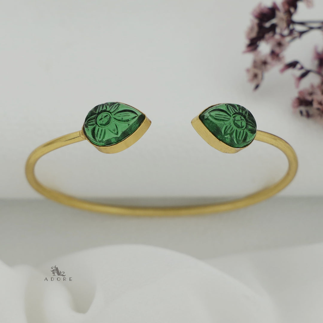 Carved Twin Flower Bracelet