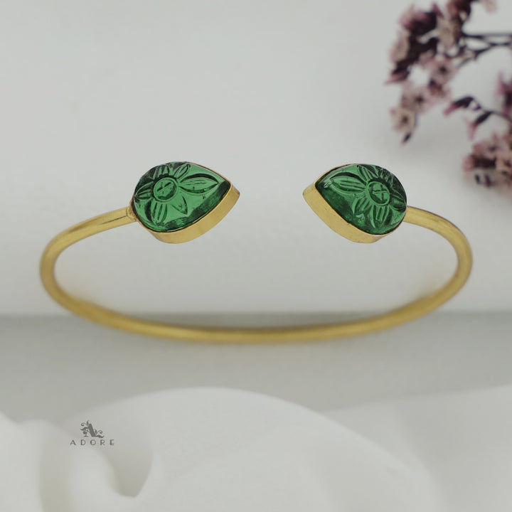 Carved Twin Flower Bracelet