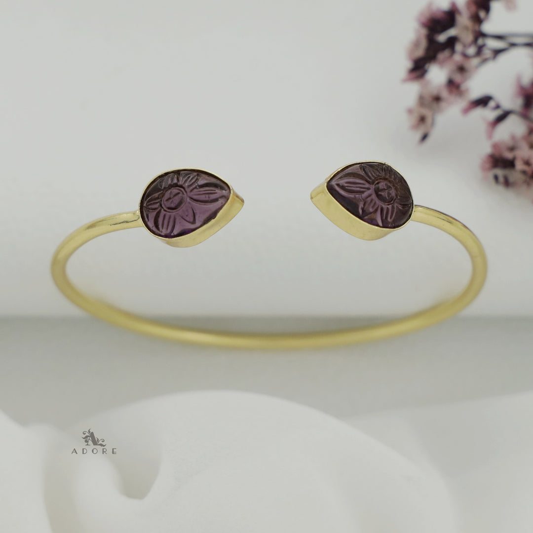 Carved Twin Flower Bracelet