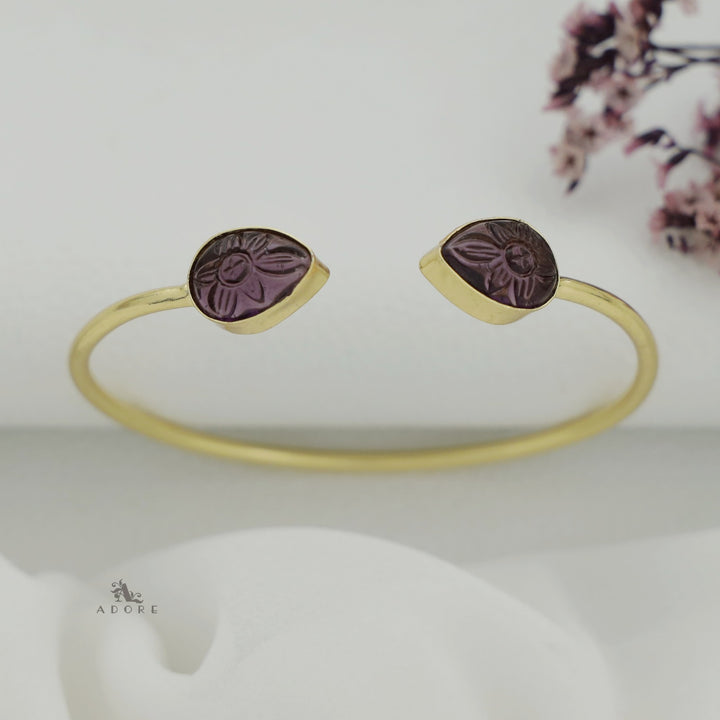Carved Twin Flower Bracelet
