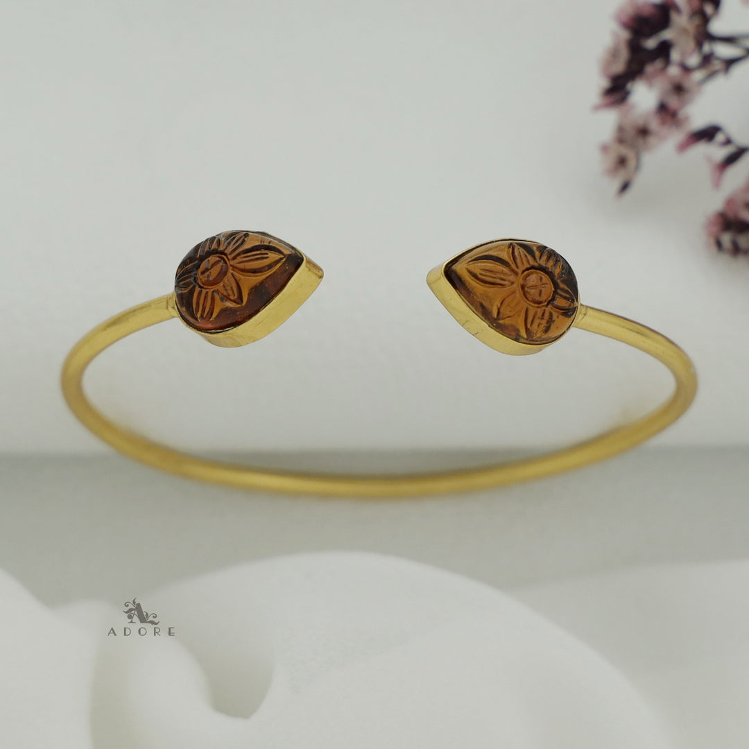 Carved Twin Flower Bracelet