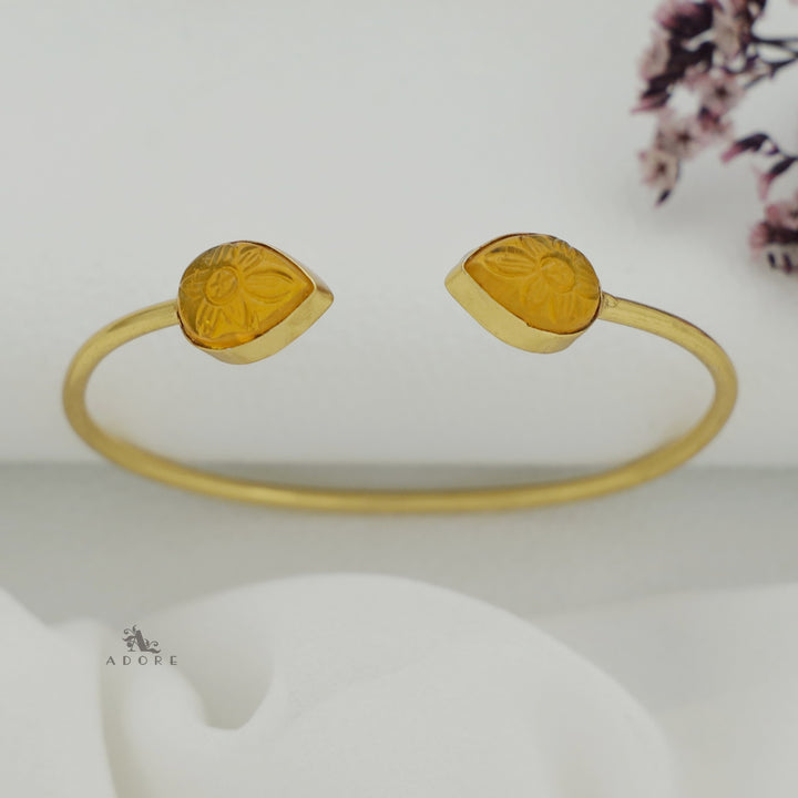 Carved Twin Flower Bracelet