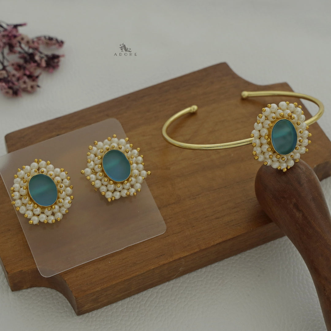 Raw Stone Halina Pearl Bracelet With Earring