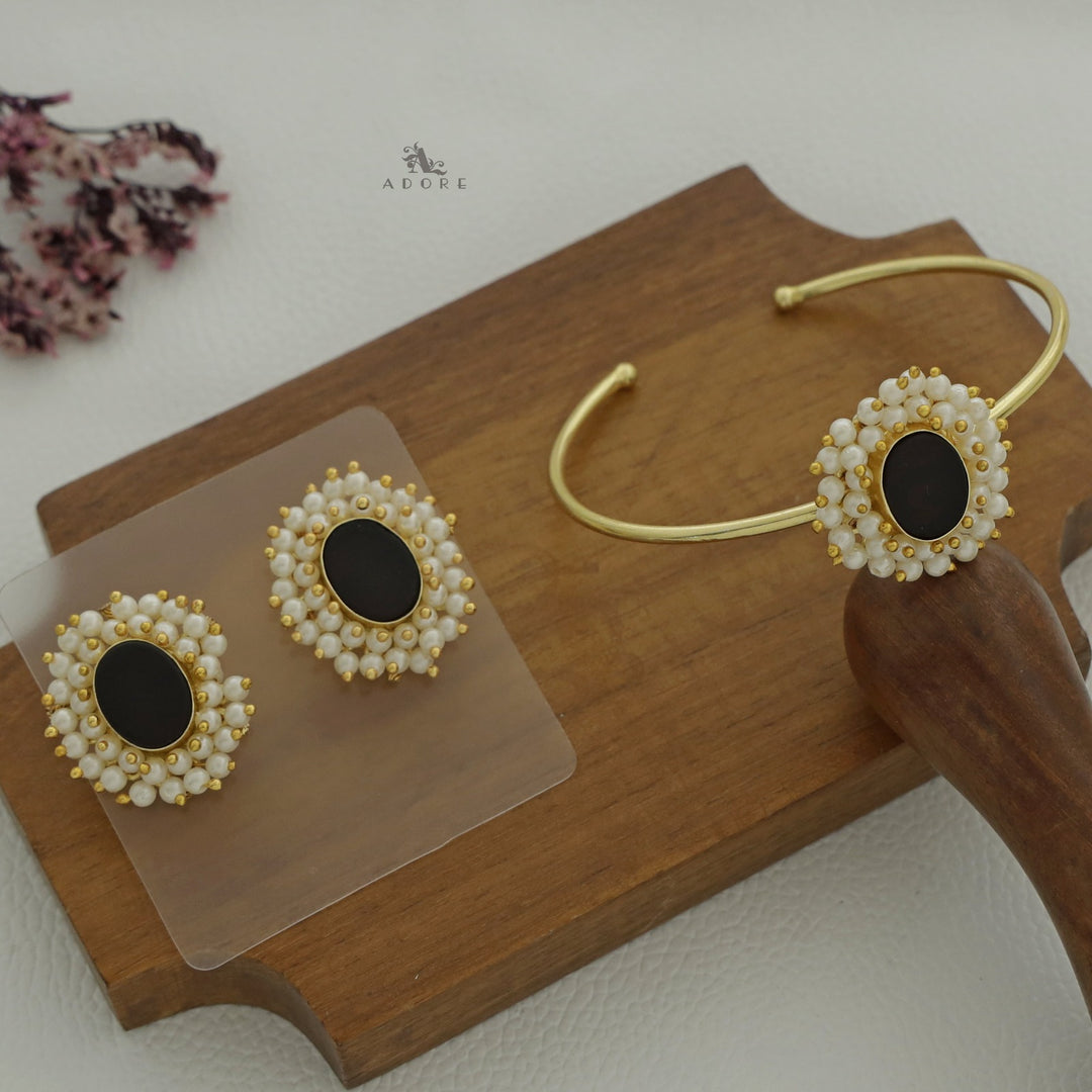 Raw Stone Halina Pearl Bracelet With Earring